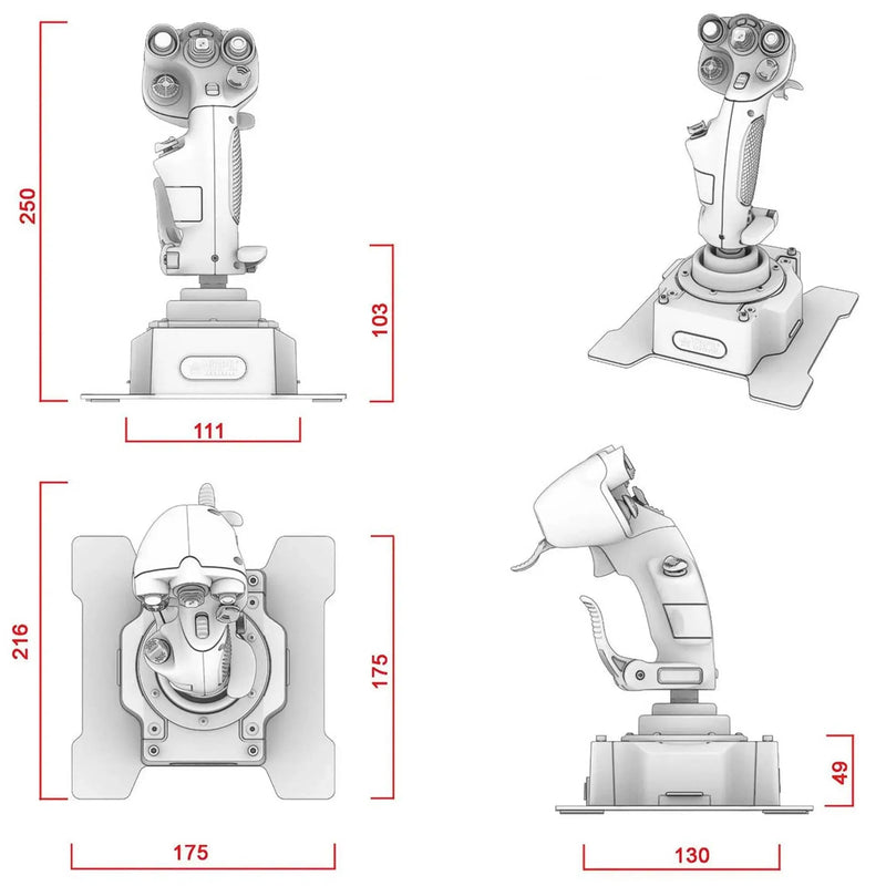 Virpil Controls CDT AEROMAX Right hand - Flight Stick - Sim Race Webshop B.V.