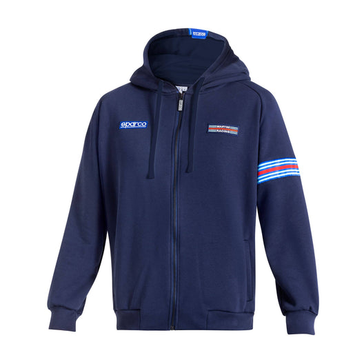 Sparco Martini Racing MY25 Hooded Full Zip Sweatshirt — Navy blue — view 1
