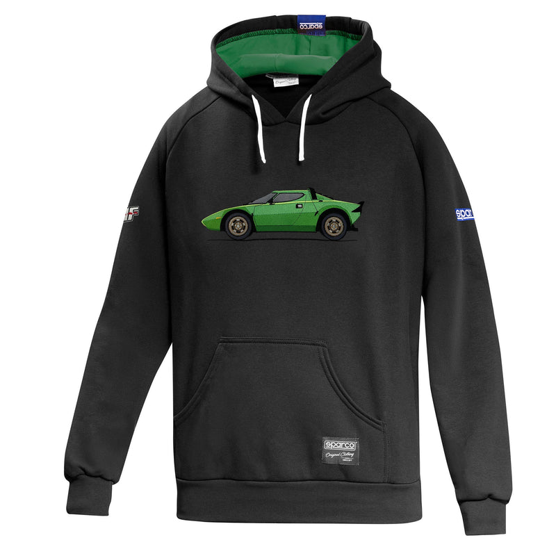 Sparco Lancia HF GR4 Hoodie — Black/Green — front