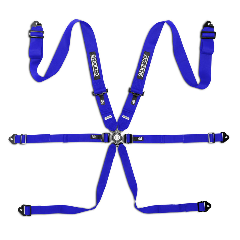 Sparco Competition H-3 Steel 2026 6-Point Harness — Sky blue