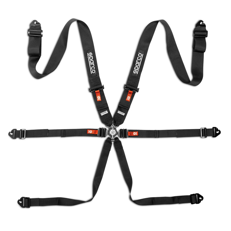 Sparco Competition H-3 Steel 6-Point Racing Harness 2026 — Black