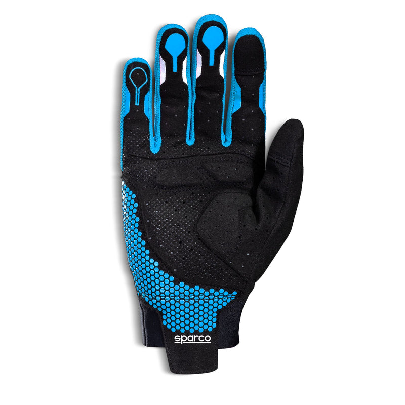Sparco Hypergrip+ Sim Racing Gloves — Black/Light Blue