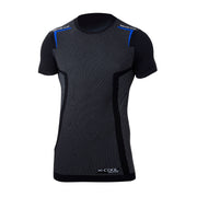 Sparco Base Layer K-Carbon T-Shirt — Black/Electric blue