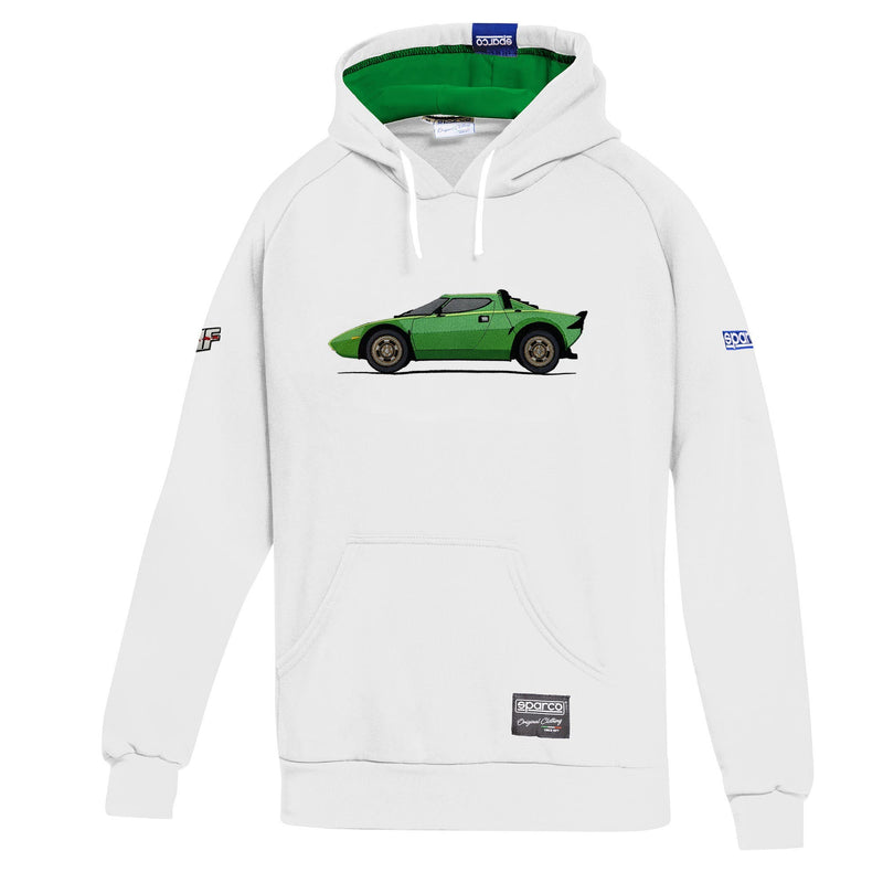 Sparco Lancia HF Hoodie - White/Black — White/Green