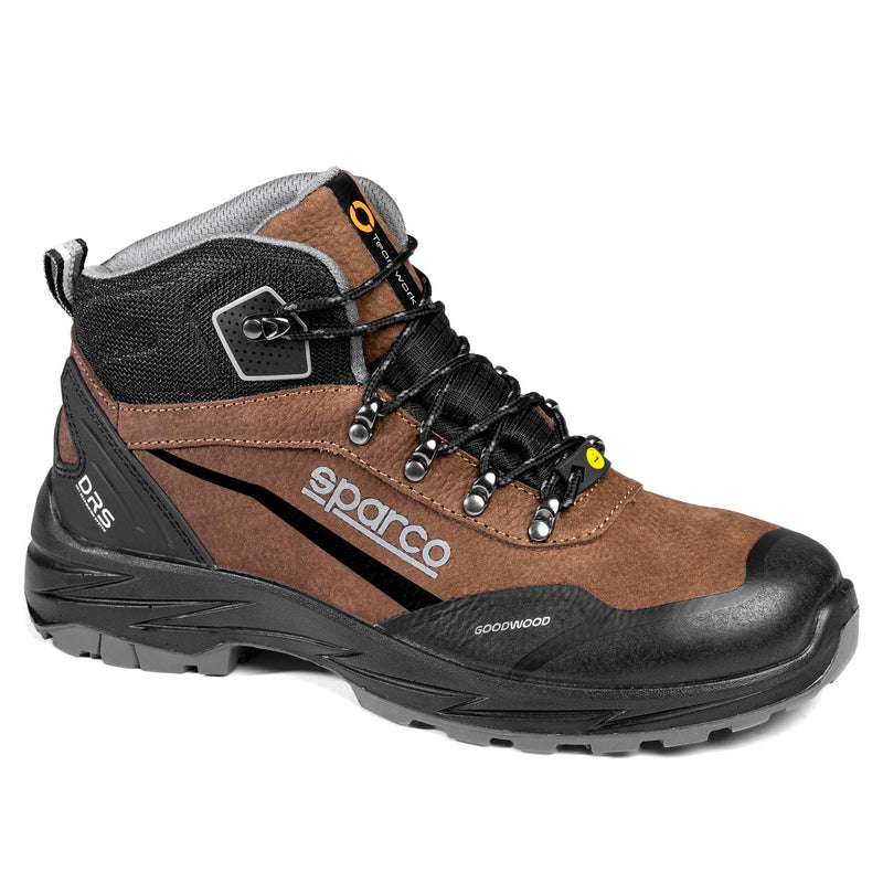 Sparco Goodwood River Occupational Shoes O1 ESD Unisex Black or Grey — Dark brown