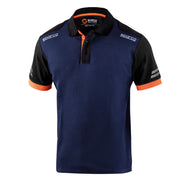 Sparco Tech Toledo Polo Shirt — navy blue/fluo orange