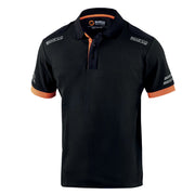 Sparco Tech Toledo Polo Shirt — Black/Orange fluo