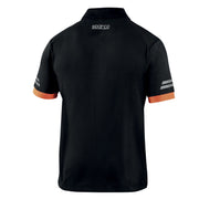 Sparco Tech Toledo Polo Shirt — Black/Orange fluo