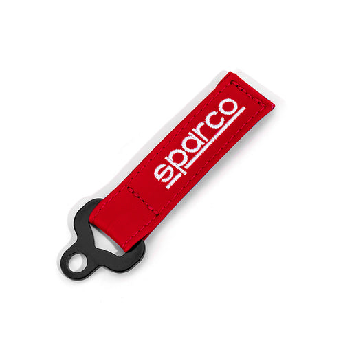 Sparco Leather Keyring - Red — Red