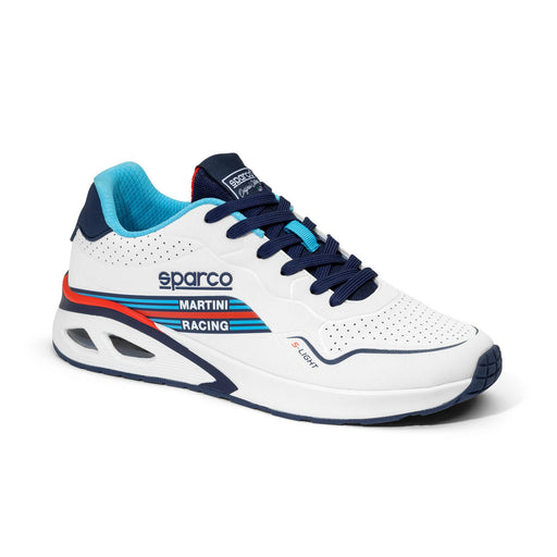Sparco S-Light Martini Racing Sneakers - White/Navy — White/Navy blue