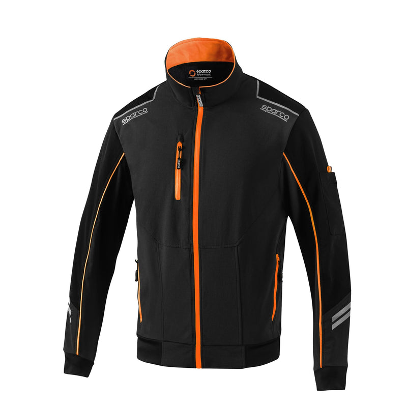 Sparco Tech Austin Light-Shell Jacket — Black/Orange fluo