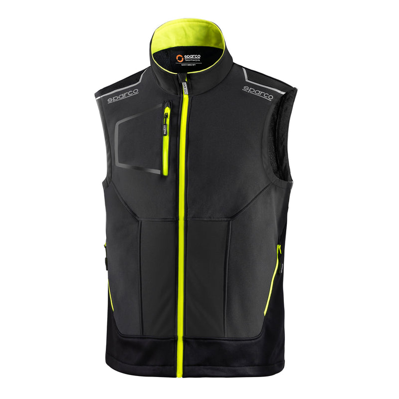 Sparco Tech Gilet Illinois —  grigio scuro / giallo fluo