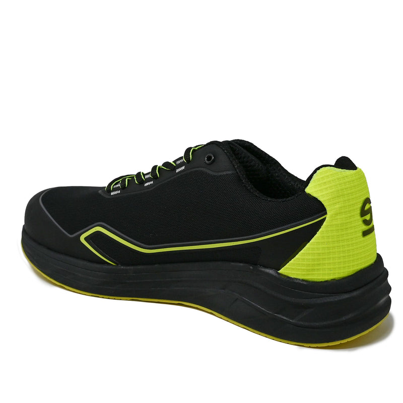 Sparco Safety Shoes S1PS Teamwork Luton ESD Sneaker Unisex Black/Fluorescent Green — Black/Yellow fluo