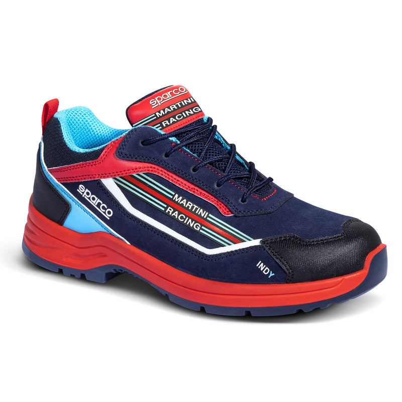 Sparco Martini Racing Indy Sanremo Safety Shoes S3 ESD Unisex Blue — Navy blue/Red
