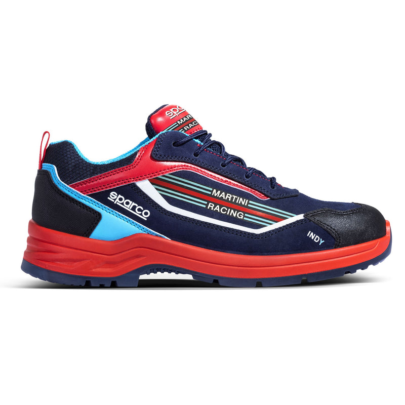 Sparco Martini Racing Indy Sanremo Safety Shoes S3 ESD Unisex Blue — Navy blue/Red