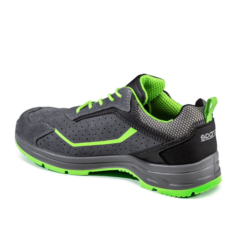 Sparco Safety Shoes S1P Indy Felix ESD Unisex Grey/Fluorescent Green — Grey/Fluo green
