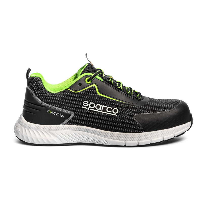 Sparco Safety Shoes S1PS Traction Yuki Unisex Black/White/Light Blue — Black/White/Lime