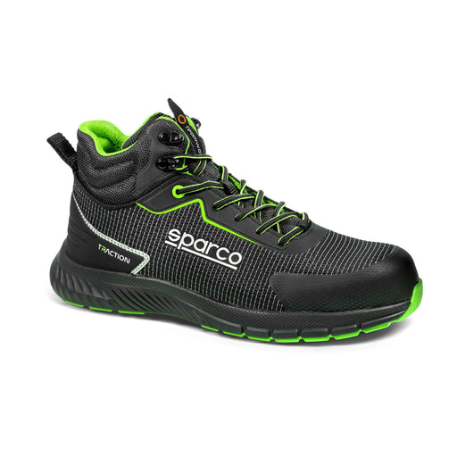 Sparco Safety Shoes S3S Traction-H Naoki Unisex Black/Fluorescent Green — Black/Fluo green