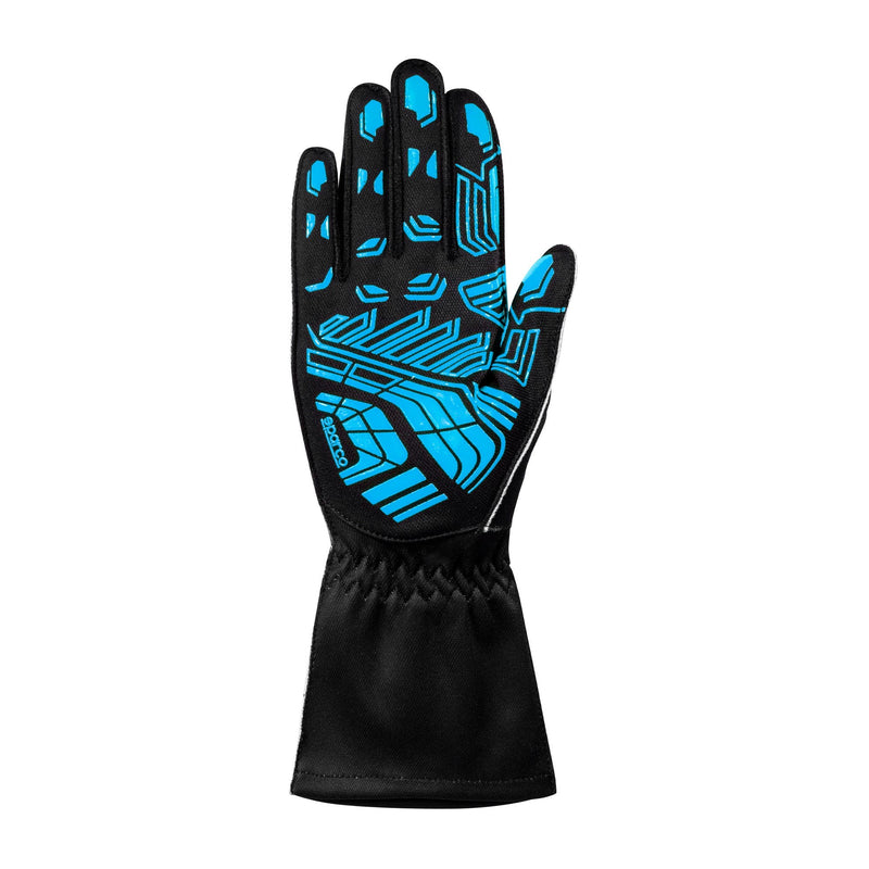 Sparco K-Attack Karting Gloves — Black/Sky Blue