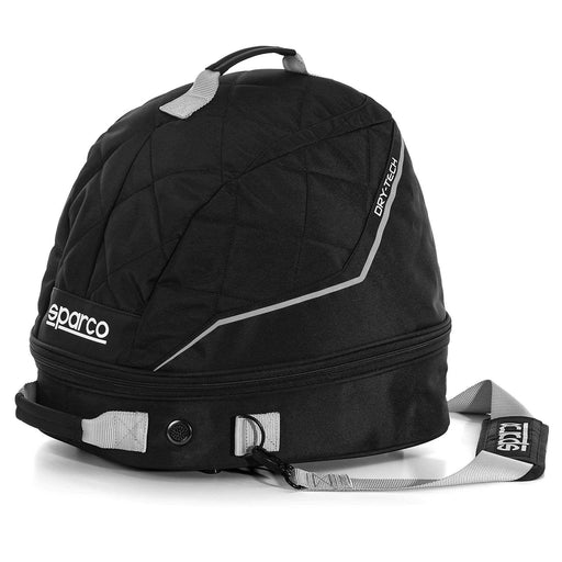 Sparco Dry-Tech Helmet and FHR Bag — Black/Silver