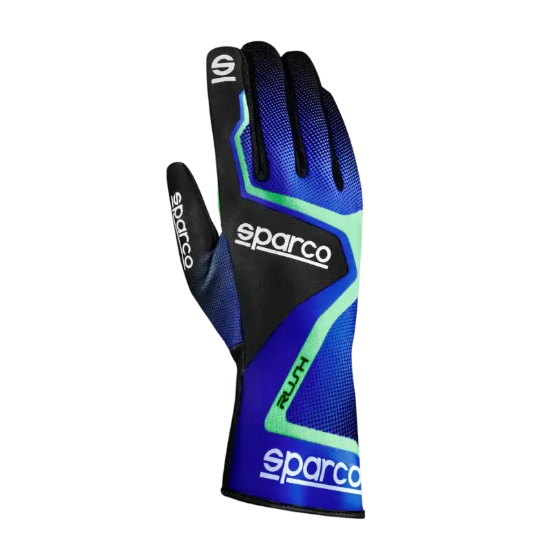 SPARCO RUSH FOR KARTING - Blue / Fluo Green / 4 - Karting Gloves